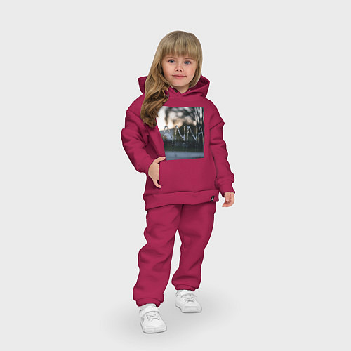 Детский костюм оверсайз Имя Анна из капель дождя / Маджента – фото 3