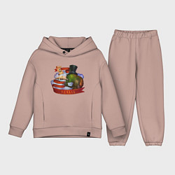 Детский костюм оверсайз Мудрость и Печаль - Сэр Троглодит, цвет: пыльно-розовый