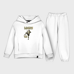 Детский костюм оверсайз Крутой боец муай тай, цвет: белый