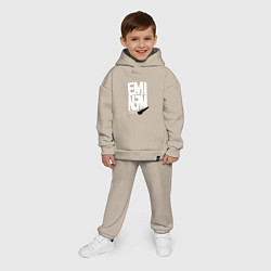 Детский костюм оверсайз Eminem - microphone, цвет: миндальный — фото 2