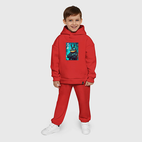 Детский костюм оверсайз Cyber Totoro - ninja / Красный – фото 4