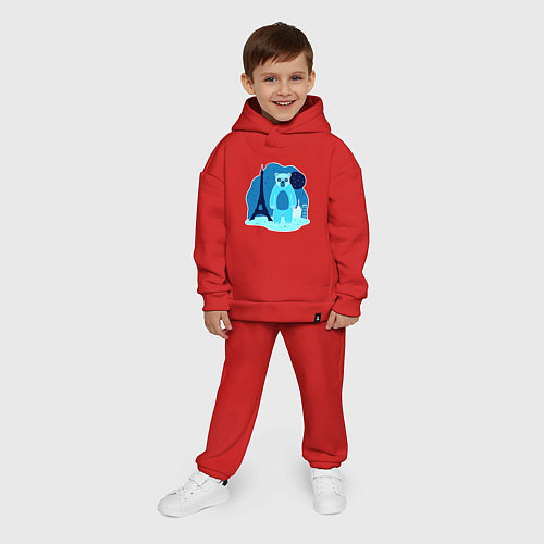 Детский костюм оверсайз Медведь в Париже / Красный – фото 4