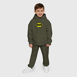 Детский костюм оверсайз Batman logo, цвет: хаки — фото 2