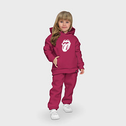 Детский костюм оверсайз Rolling Stones - white logo, цвет: маджента — фото 2