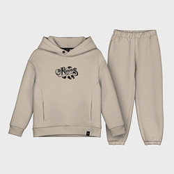 Детский костюм оверсайз The Rasmus - black logo, цвет: миндальный