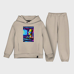 Детский костюм оверсайз Cyber Bart is an avid gamer, цвет: миндальный