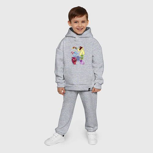 Детский костюм оверсайз Happy three friends - carousel / Меланж – фото 4