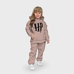 Детский костюм оверсайз Гарри Поттер - логотип, цвет: пыльно-розовый — фото 2