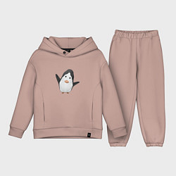 Детский костюм оверсайз Cartoon penguin, цвет: пыльно-розовый