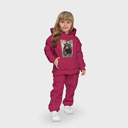 Детский костюм оверсайз Monkey color / Маджента – фото 3