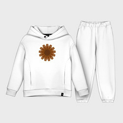 Детский костюм оверсайз Коричневые шестерёнки, цвет: белый