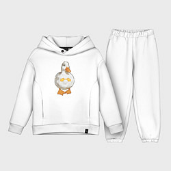 Детский костюм оверсайз Милая смущенная уточка гусь мем, цвет: белый