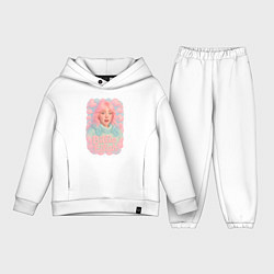 Детский костюм оверсайз Билли Айлиш в розовыми волосами, цвет: белый