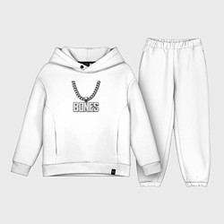 Детский костюм оверсайз Цепь Bones, цвет: белый