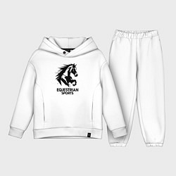 Детский костюм оверсайз Конный спорт динамичный скакун, цвет: белый