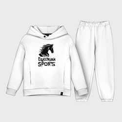Детский костюм оверсайз Конный спорт граффити, цвет: белый