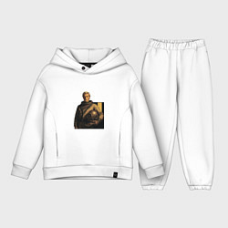 Детский костюм оверсайз Молодой мужчина водолаз ретрофутуризм поп-арт 1970, цвет: белый