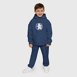 Детский костюм оверсайз Кот биткоин в круге, цвет: тёмно-синий — фото 2
