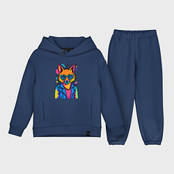 Детский костюм оверсайз Лиса Pop Colors, цвет: тёмно-синий