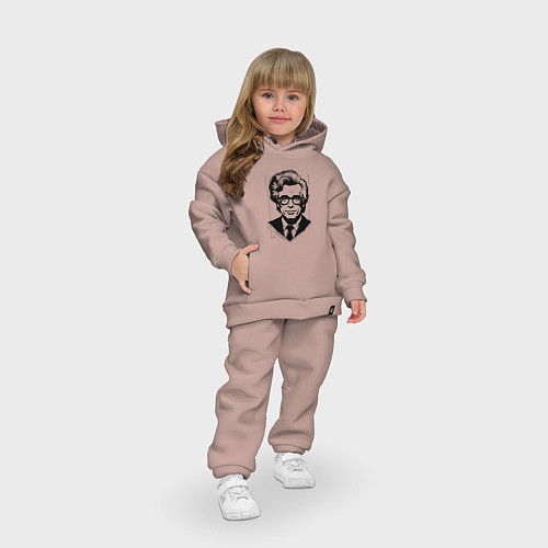 Детский костюм оверсайз Энди Уорхол в городском стиле / Пыльно-розовый – фото 3