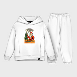 Детский костюм оверсайз У нас елки кривая - зато стол всегда прямой, цвет: белый