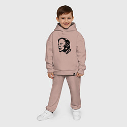 Детский костюм оверсайз Ленин: музыка СССР, цвет: пыльно-розовый — фото 2