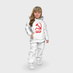 Детский костюм оверсайз СССР Логотип, цвет: белый — фото 2