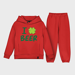 Детский костюм оверсайз Love beer, цвет: красный