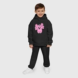Детский костюм оверсайз Розовый слон, цвет: черный — фото 2