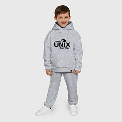 Детский костюм оверсайз Make unix, not war, цвет: меланж — фото 2