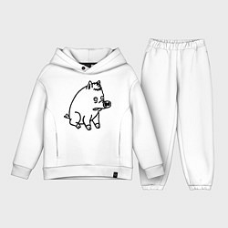 Детский костюм оверсайз Pig, цвет: белый