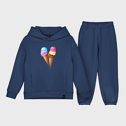 Детский костюм оверсайз Мороженое, цвет: тёмно-синий