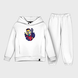 Детский костюм оверсайз Messi Art, цвет: белый