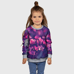Свитшот детский Цветы, цвет: 3D-меланж — фото 2