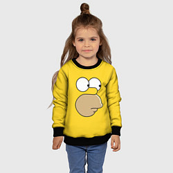 Свитшот детский Лицо Гомера, цвет: 3D-черный — фото 2