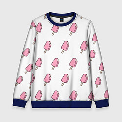 Свитшот детский Мороженое розовое, цвет: 3D-синий