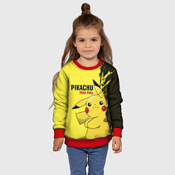 Свитшот детский Pikachu Pika Pika, цвет: 3D-красный — фото 2