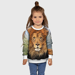 Свитшот детский Красавец лев, цвет: 3D-белый — фото 2