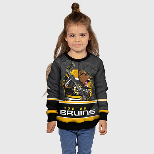 Детский свитшот Boston Bruins / 3D-Черный – фото 4