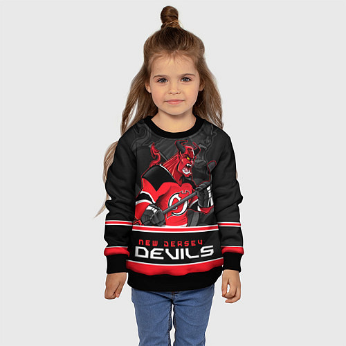 Детский свитшот New Jersey Devils / 3D-Черный – фото 4