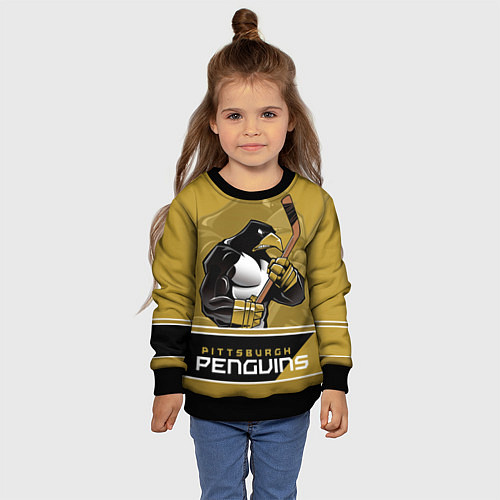 Детский свитшот Pittsburgh Penguins / 3D-Черный – фото 4