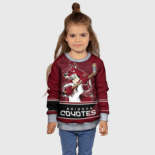 Детский свитшот Arizona Coyotes / 3D-Меланж – фото 4