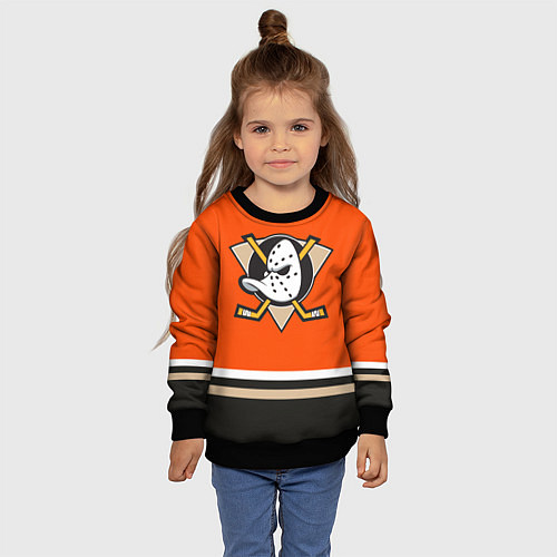 Детский свитшот Anaheim Ducks / 3D-Черный – фото 4