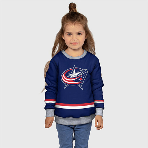 Детский свитшот Columbus Blue Jackets / 3D-Меланж – фото 4