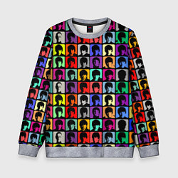 Свитшот детский The Beatles: pop-art, цвет: 3D-меланж