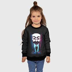 Свитшот детский Mr Robot: Anonymous, цвет: 3D-черный — фото 2