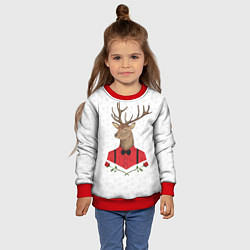 Свитшот детский Christmas Deer, цвет: 3D-красный — фото 2