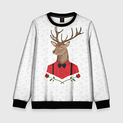 Свитшот детский Christmas Deer, цвет: 3D-черный