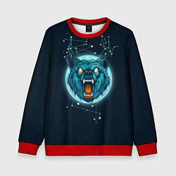 Свитшот детский Космический медведь, цвет: 3D-красный