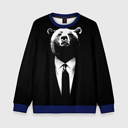 Свитшот детский Медведь бизнесмен, цвет: 3D-синий